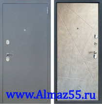 Входная дверь Квадра Геометрия Бетон снежный