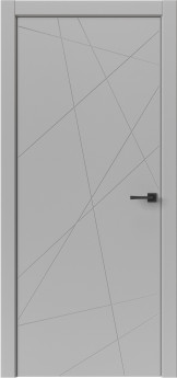 Дверь Геометрия Серый ПВХ. Серая ABS кромка.