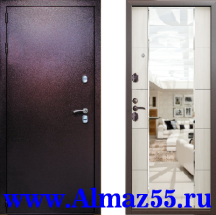 Входная дверь Квадра Зеркало Сандал