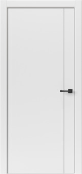 Дверь Лайн 1 Белый вертикаль. Чёрная ABS кромка.