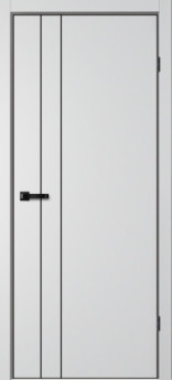 Дверь межкомнатная с чёрной алюминиевой кромкой | Дверь NEO 2 Серебристый Эмалит