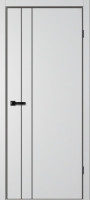 Дверь межкомнатная с чёрной алюминиевой кромкой | Дверь NEO 2 Серебристый Эмалит