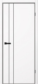 Дверь межкомнатная с чёрной алюминиевой кромкой | Дверь NEO 2 Белый Эмалит