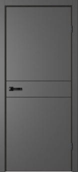 Дверь межкомнатная с чёрной алюминиевой кромкой | Дверь NEO 3 Графит Эмалит