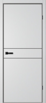 Дверь межкомнатная с чёрной алюминиевой кромкой | Дверь NEO 3 Серебристый Эмалит