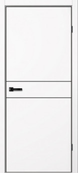 Дверь межкомнатная с чёрной алюминиевой кромкой | Дверь NEO 3 Белый Эмалит