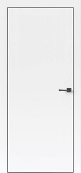 Дверь Прима Белый ПВХ. Чёрная ABS кромка.