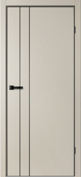 Дверь межкомнатная с чёрной алюминиевой кромкой  | TR 02 Айриш Бежевый