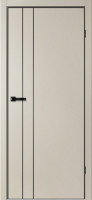 Дверь межкомнатная с чёрной алюминиевой кромкой  | TR 02 Айриш Бежевый