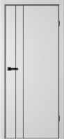 Дверь межкомнатная с чёрной алюминиевой кромкой  | Дверь TR 02 Сильвер Серый