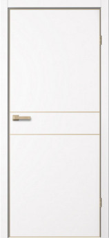 Дверь межкомнатная с алюминиевой кромкой золото | Дверь TR 03 Арктик Белый